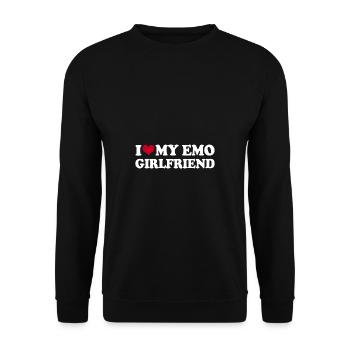 I Love My Emo Girlfriend - Unisex Sweatshirt - black - Front - Alina (178cm) & Michal (187cm)