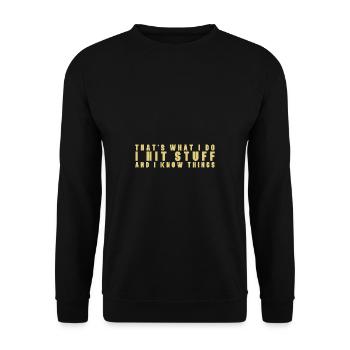 Lustiger Schmied Spruch & Schmieden - Unisex Pullover - Schwarz - Vorne - Alina (178cm) & Michal (187cm)