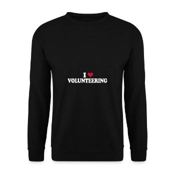 Volunteer I Love Volunteering - Unisex Sweatshirt - black - Front - Alina (178cm) & Michal (187cm)