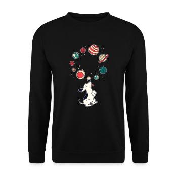 Lustiger Hund - Unisex Pullover - Schwarz - Vorne - Alina (178cm) & Michal (187cm)