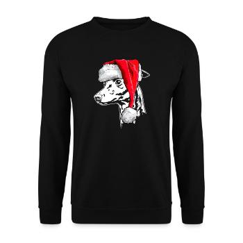 Santa ITALIENISCHES WINDSPIEL Weihnachten Wilsigns - Unisex Pullover - Schwarz - Vorne - Alina (178cm) & Michal (187cm)
