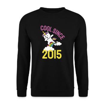 Cool depuis 2015 Dabbing chat 7ème anniversaire - Sweat-shirt Unisexe - noir - Devant - Alina (178cm) & Michal (187cm)