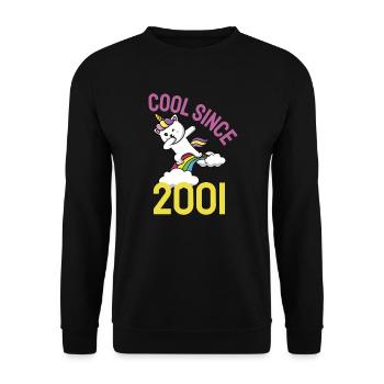 Cool depuis 2001 Dabbing chat 21ème anniversaire - Sweat-shirt Unisexe - noir - Devant - Alina (178cm) & Michal (187cm)