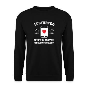 Dating App Partnerbörse Neue Beziehung Liebespaar - Unisex Pullover - Schwarz - Vorne - Alina (178cm) & Michal (187cm)