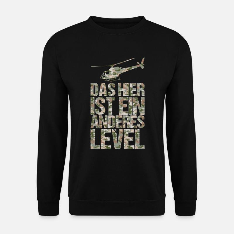 Hubschrauber Dschungel survival Spruch Geschenk - Unisex Pullover - Schwarz