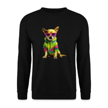 Chihuahua dog with sunglasses - Unisex Sweatshirt - black - Front - Alina (178cm) & Michal (187cm)