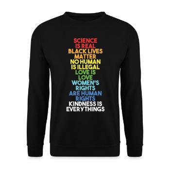 Science Is Real Black Lives Matter Equality Facts - Unisex Sweatshirt - black - Front - Alina (178cm) & Michal (187cm)