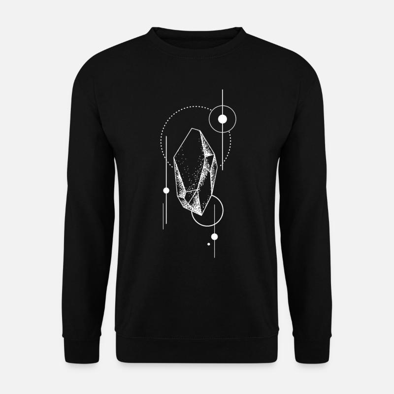 Moderne geometrische Naturkristall-Boho-Formen - Unisex Pullover - Schwarz