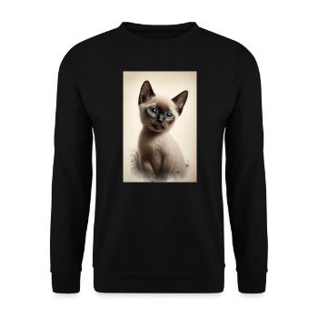 Chaton siamois - Sweat-shirt Unisexe - noir - Devant - Alina (178cm) & Michal (187cm)