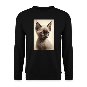 Chaton siamois - Sweat-shirt Unisexe - noir - Devant - Alina (178cm) & Michal (187cm)