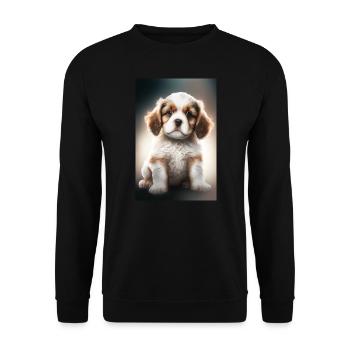 Chiot Cavalier King Charles - Sweat-shirt Unisexe - noir - Devant - Alina (178cm) & Michal (187cm)