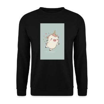 Happy baby unicorn - Unisex Sweatshirt - black - Front - Alina (178cm) & Michal (187cm)