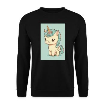 Bébé licorne - Sweat-shirt Unisexe - noir - Devant - Alina (178cm) & Michal (187cm)