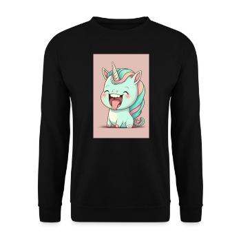 Bébé licorne - Sweat-shirt Unisexe - noir - Devant - Alina (178cm) & Michal (187cm)