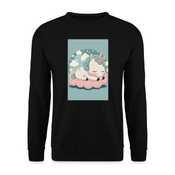 Bébé licorne - Sweat-shirt Unisexe - noir - Devant - Alina (178cm) & Michal (187cm)
