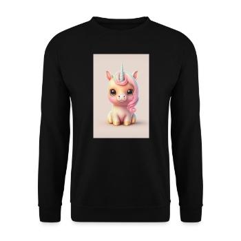 Bébé licorne - Sweat-shirt Unisexe - noir - Devant - Alina (178cm) & Michal (187cm)