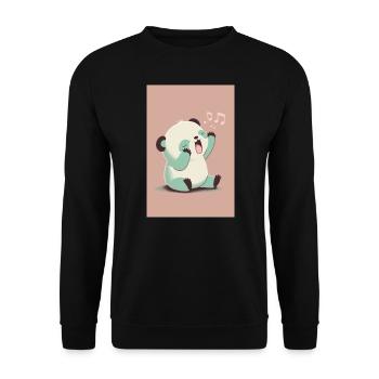 Baby-Panda - Unisex Pullover - Schwarz - Vorne - Alina (178cm) & Michal (187cm)
