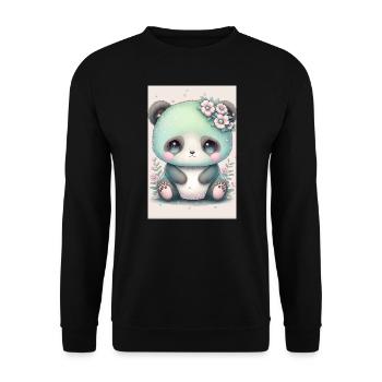 Baby Panda Prinzessin - Unisex Pullover - Schwarz - Vorne - Alina (178cm) & Michal (187cm)