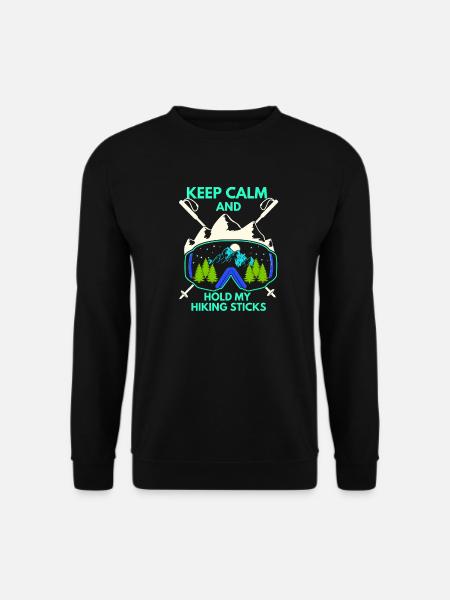Keep calm Hiking - Wintersport - Schnee - Wandern - Unisex Pullover - Schwarz