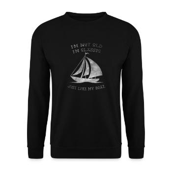 Je ne suis pas vieux dans le design classique des voiliers vintage - Sweat-shirt Unisexe - noir - Devant - Alina (178cm) & Michal (187cm)