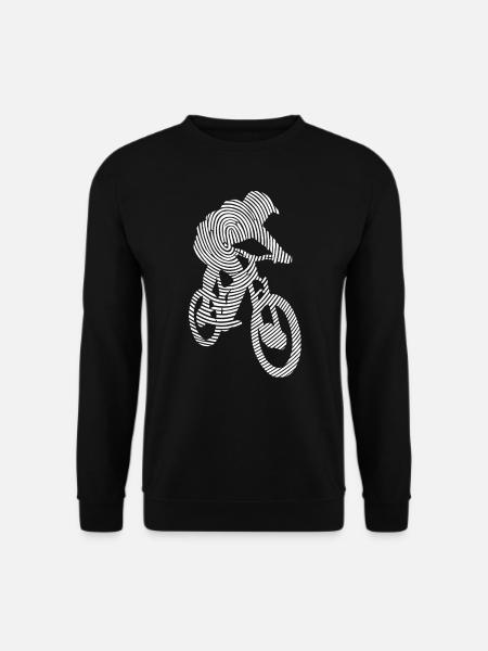 Mountainbike Downhill Fingerabdruck Mountain Bike - Unisex Pullover - Schwarz
