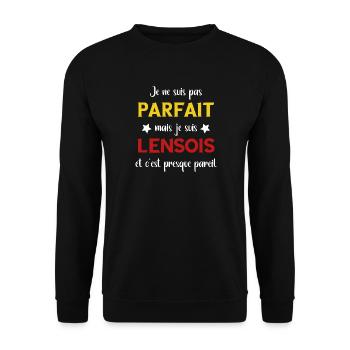 Je ne suis pas parfait mais lensois - Sweat-shirt Unisexe - noir - Devant - Alina (178cm) & Michal (187cm)