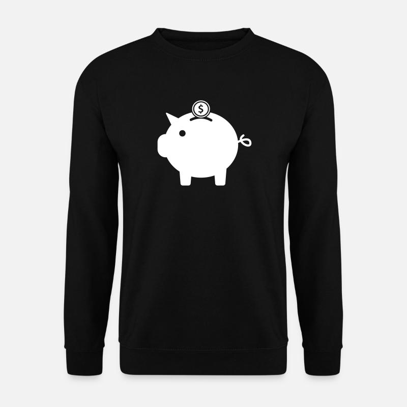 Sparschwein Spardose in schwarz - Unisex Pullover - Schwarz