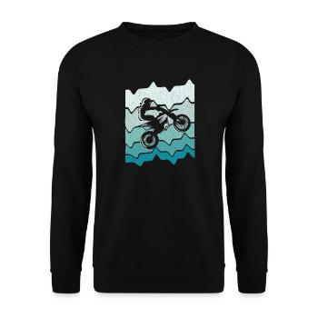 Motocross Dirt Bike Motorrad Retro Moto-Cross - Unisex Pullover - Schwarz - Vorne - Alina (178cm) & Michal (187cm)