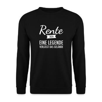 Rente 2024 Legende Verlässt Das Gelände Pension - Unisex Pullover - Schwarz - Vorne - Alina (178cm) & Michal (187cm)