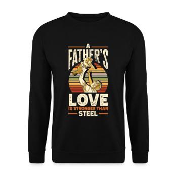 Stronger than Steel Father's Day Design for - Unisex Pullover - Schwarz - Vorne - Alina (178cm) & Michal (187cm)