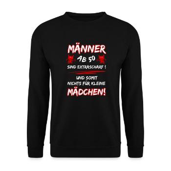 Les hommes de plus de 50 ans sont très chauds... 50e anniversaire - Sweat-shirt Unisexe - noir - Devant - Alina (178cm) & Michal (187cm)