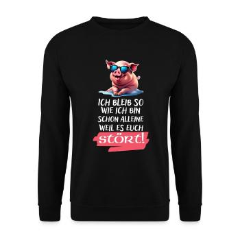 Je reste comme je dis une déclaration drôle - Sweat-shirt Unisexe - noir - Devant - Alina (178cm) & Michal (187cm)
