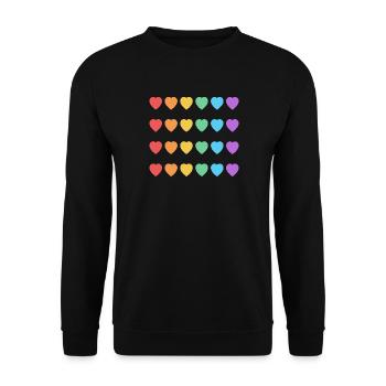 Rainbow Hearts Mois de la fierté LGBT - Sweat-shirt Unisexe - noir - Devant - Alina (178cm) & Michal (187cm)