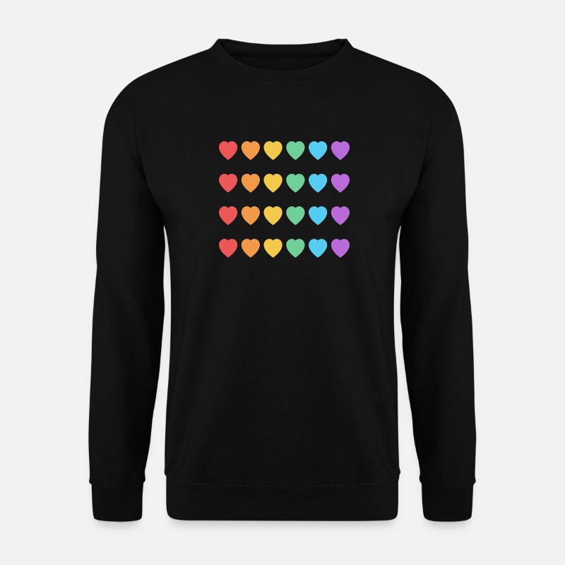 Rainbow Hearts LGBT Pride Monat - Unisex Pullover - Schwarz