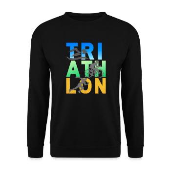 TRI ATH LON - Unisex Pullover - Schwarz - Vorne - Alina (178cm) & Michal (187cm)