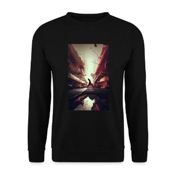 hero passion winner sports ai create - Unisex Pullover - Schwarz - Vorne - Alina (178cm) & Michal (187cm)