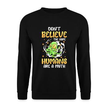 Alien Spaceship Extraterrestrial Aliens - Sweat-shirt Unisexe - noir - Devant - Alina (178cm) & Michal (187cm)