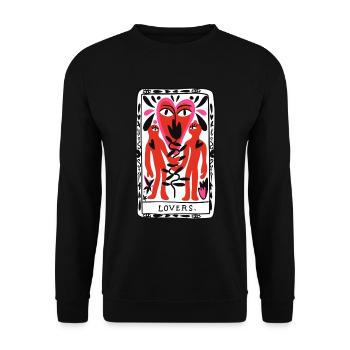 Lovers Card Black - Unisex Sweatshirt - black - Front - Alina (178cm) & Michal (187cm)