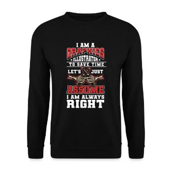 Designer Designer Drawing - Unisex Sweatshirt - black - Front - Alina (178cm) & Michal (187cm)