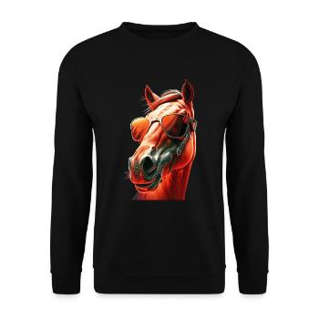 cadeau équitation chevaux lunette soleil humour - Sweat-shirt Unisexe - noir - Devant - Alina (178cm) & Michal (187cm)