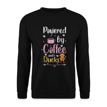 Ducks Animal Flying Duck Nature - Unisex Sweatshirt - black - Front - Alina (178cm) & Michal (187cm)