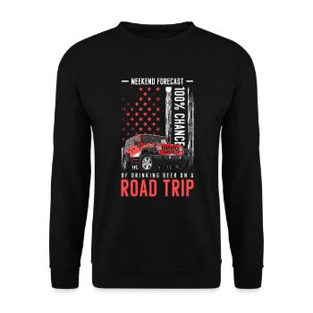 Road trip camping New world car - Unisex Sweatshirt - black - Front - Alina (178cm) & Michal (187cm)