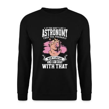 Étoiles Terre Galaxie Lune - Sweat-shirt Unisexe - noir - Devant - Alina (178cm) & Michal (187cm)
