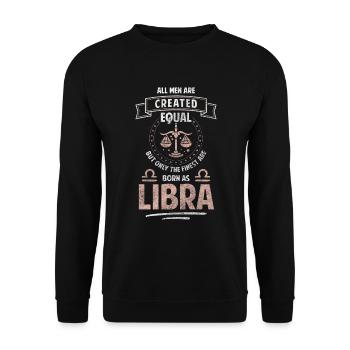 Horoskop Sternbild September Aberglauben - Unisex Pullover - Schwarz - Vorne - Alina (178cm) & Michal (187cm)