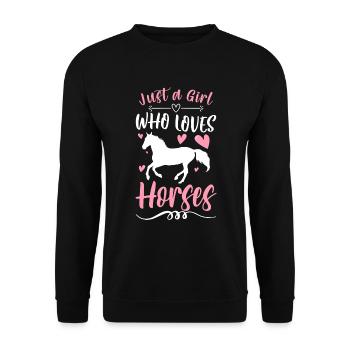 Pferd Reitsport Freundschaft - Unisex Pullover - Schwarz - Vorne - Alina (178cm) & Michal (187cm)