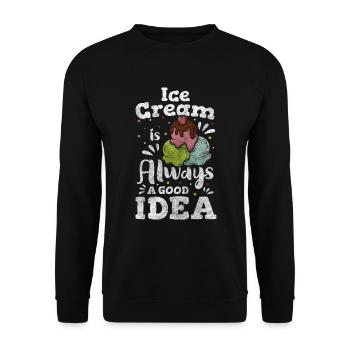 Crème glacée Gaufre Vendeur de crème glacée Dessert - Sweat-shirt Unisexe - noir - Devant - Alina (178cm) & Michal (187cm)