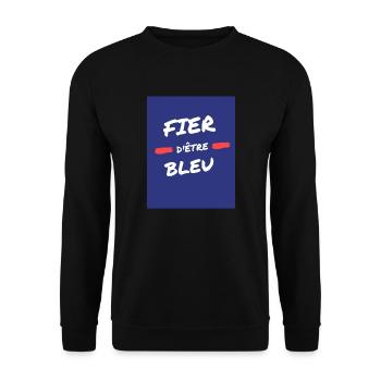 Fier etre Bleu. Soutenez les Bleus. Coupe du monde - Sweat-shirt Unisexe - noir - Devant - Alina (178cm) & Michal (187cm)
