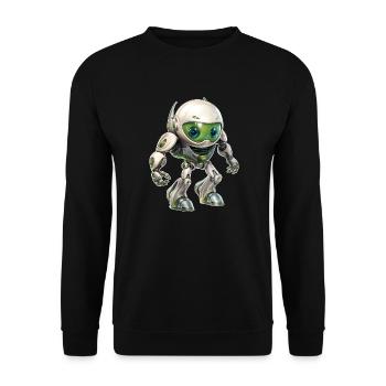 Drôle de robot Android de la galaxie Pegasus - Sweat-shirt Unisexe - noir - Devant - Alina (178cm) & Michal (187cm)