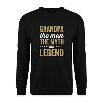 Opa Der Mann Der Mythos Die Legende Papa - Unisex Pullover - Schwarz - Vorne - Alina (178cm) & Michal (187cm)