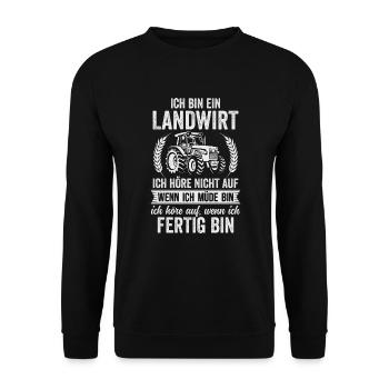 Ich bin ein Landwirt Traktor Bauer Landwirtschaft - Unisex Pullover - Schwarz - Vorne - Alina (178cm) & Michal (187cm)